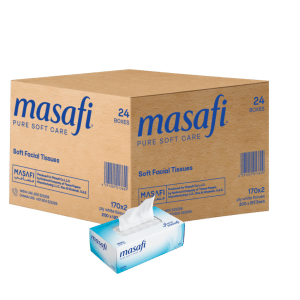 Masafi Facial Tissue Box of 24 x 170 Sheets x 2 Ply